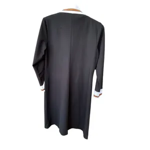 Vintage size L black Knit embroidered A-line dress thumbnail 4
