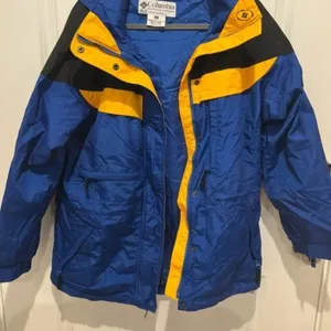 Columbia Vintage Women’s Sportswear Winter Coat-Navy,Yellow,Black-size M thumbnail 7