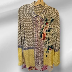 Crash & Burn Embroidered Blouse Yellow Size M thumbnail 2