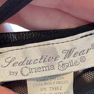 Seductive Wear Cinema Etoile Vintage Black Sheer Whimsygoth Lingerie Slip Top thumbnail 8