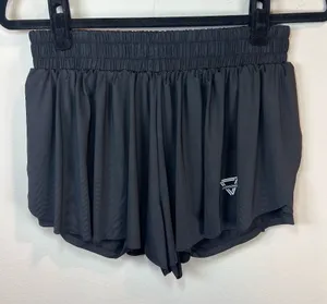 Luogongzi 2-in-1 Flowy Running Shorts Black Pull On Stretchy Gym Athletic Large thumbnail 1