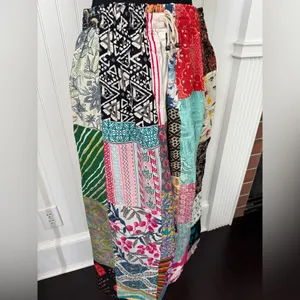 Kathmandu Imports NWT Kantha Patchwork Wide Leg Drawstring Pants ~ One Size Fits Most thumbnail 5