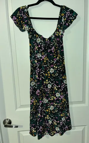 🔴Old Navy Floral Black Dress Size Small thumbnail 1