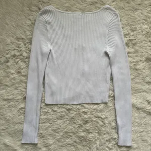 Top Slim Bar Closure Open Cardigan Ribbed White XS NWT New thumbnail 4