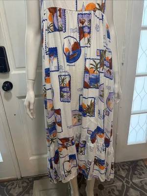 Paper Heart La Dolce Vita White Tropical Print Maxi Sundress. A thumbnail 3