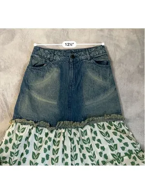 Women’s Vintage y2k Denim Tiered Maxi Skirt SMALL thumbnail 6