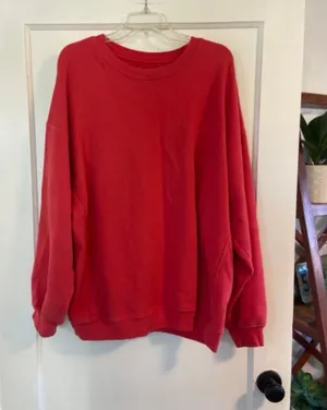 Daily Drills Sweatshirt Baggy Oversized Crewneck Red Unisex XS/S thumbnail 1