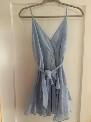 Hello Molly Tie Blue Mini Dress thumbnail 3