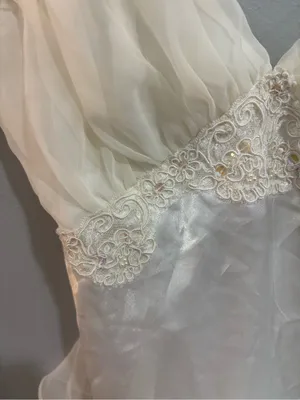 Victoria's Secret 1990's Vintage Teddy Ivory Satin Lace Flounce Small Lingerie thumbnail 7