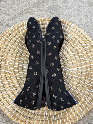 Rothy’s Women’s The Flat Shoes Comfort Knit in Black/metallic Daisy Sparkle 10.5 thumbnail 8