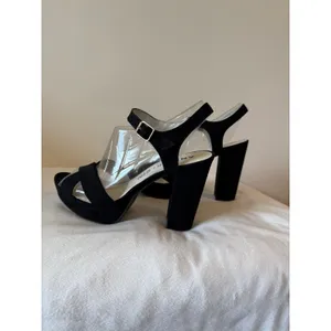 Anne Klein Lalima Platform Sandals Women Size 9 Black Peep Toe Ankle Strap thumbnail 3
