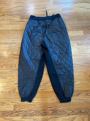 Nike Black Quilted Jogger Pants with White Swoosh thumbnail 7