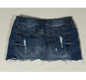 Wax Jean Blue Denim Distressed Bodycon Mini Skirt Bottoms Size S 💙✨ thumbnail 4
