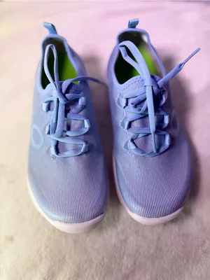 OOFOS Light Blue Knit Slip-On Women's Sneakers thumbnail 3