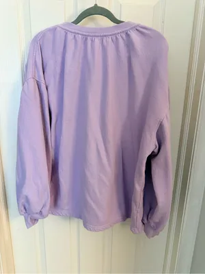 aerie Lavender Pullover V-Neck Drawstring Long Sleeve thumbnail 5