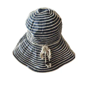 Blue cotton sun hat Beachy pool travel foldable comfortable summer thumbnail 4