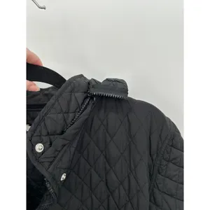 Garnet‎ Hill Black Essential Quilted Coat Snap Zip Removable Hood Sz 14 Pockets thumbnail 9