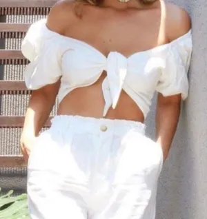 White Crop Top thumbnail 1