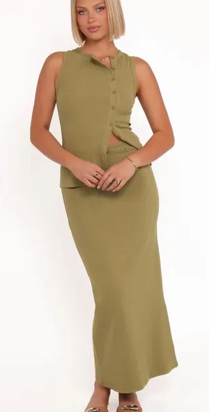 Petal & Pup Adeline Two Piece Set Olive Green Size S thumbnail 1