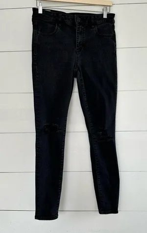 American Eagle Women’s Black 10 Regular Jeggings Jeans thumbnail 1