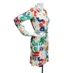 Zara White‎ Floral Women's Small Cottagecore Garden Dragonfly Print Shift Dress thumbnail 7