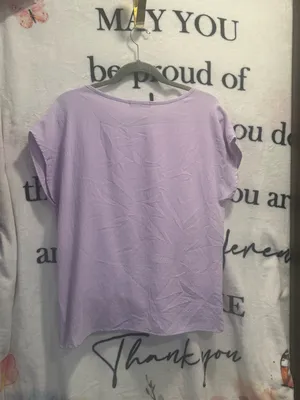 KLD Signature Top Women's Purple Ruffle Short-Sleeve Tunic Size Large thumbnail 2