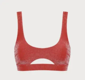 BERLOOK Red Lurex Cut Out Bikini Top AND Red Lurex Bikini Bottom 22 thumbnail 3