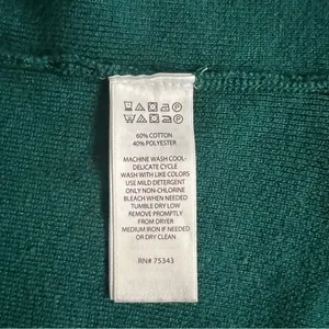 Women’s Max Studio Drawstring Mock Neck Teal Green Sweater Cotton Blend Medium thumbnail 5