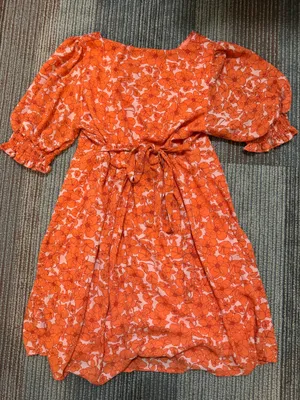 Sienna Sky Orange Floral Dress thumbnail 2