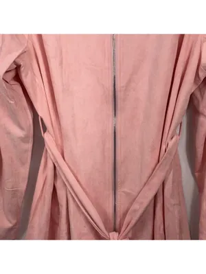 Boutique Pink Faux Suede Belted Jacket Large NWOT thumbnail 3
