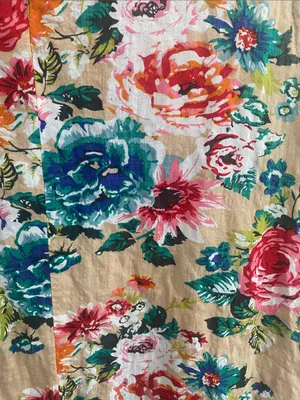 Umgee Dress Size L Tan Rose Floral Fairy Lace Sleeveless Cottage Mumu thumbnail 4