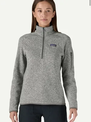 Patagonia Women's Better Sweater 1/4 Zip Fleece Pullover Size Large EUC GRAY thumbnail 1