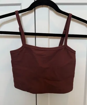Wilo The Label cherry brown crop padded tank Red Size XS thumbnail 1