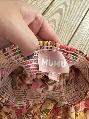 Show Me Your Mumu Pink Floral Tiered Mini Skirt S thumbnail 2