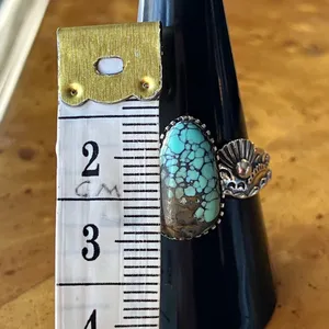 Matrix Turquoise Sterling Silver Ring Size 9 Blue thumbnail 7