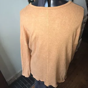 American Eagle Soft and Sexy plush raw hem mustard yellow high low tee thumbnail 2