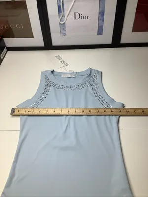 Muy Muy Fancy Light Ice Blue Embellished Sleeveless Tank Women’s Size M NWT thumbnail 4