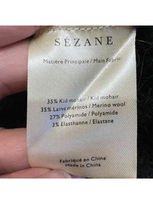Sézane La Maille Black Sweater Floral Embroidery Size XS Cottage Folk Nouveau thumbnail 9