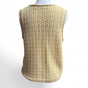 Yellow Cable Knit V-Neck Sweater Vest Preppy Light Academia Small thumbnail 3