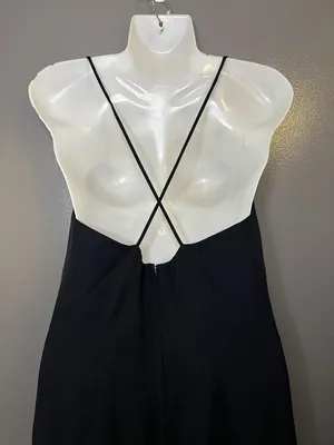 Vintage Joseph Ribkoff Dress Womens 12 Black Sweetheart Slip Spaghetti Strap thumbnail 7