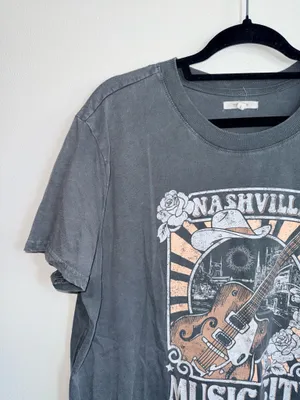 Maurices Nashville Music City Oversized Graphic Tee Gray Country thumbnail 4