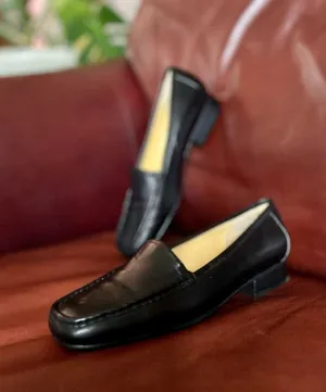 New in Box Vintage Women's Size 7 Bellini Black Leather Flats Loafers thumbnail 2