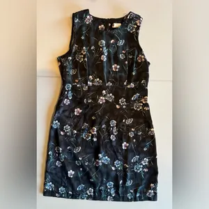 VINTAGE 90s Y2K Women’s Mini Sleeveless‎ Navy Floral Dress Size 11/12 thumbnail 3
