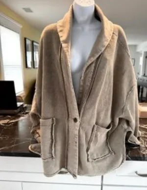 Forever 21 Taupe Teddy Jacket with buttons thumbnail 6