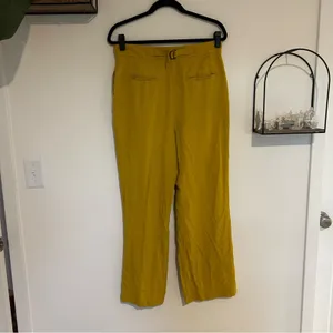 Free People‎ Gabbie Trousers Pants Slacks Mustard Yellow Size 8 thumbnail 2