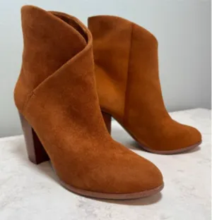 Joe's Jeans Trisha Suede Ankle Boots Brown Stacked Heel Size 7.5 thumbnail 1