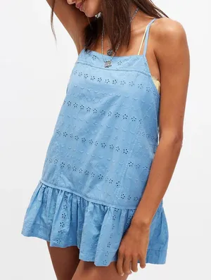 Free People Caught Up Tunic in Blissful Blue Combo, NWT thumbnail 1