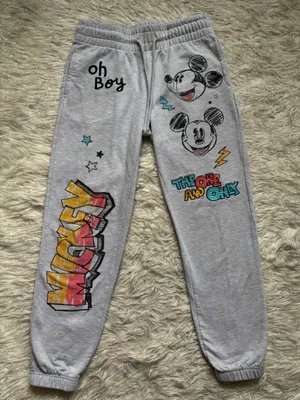 Disney Mickey Mouse Gray Women’s Embroidered Graphic Joggers Size XS(0/2) thumbnail 1