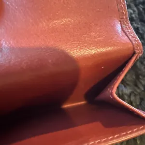 red Coach leather bifold wallet. thumbnail 6