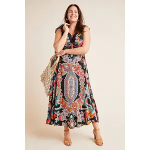 Anthropologie‎ Maeve Paisley Floral Sleeveless Maxi Dress Womens Size XS thumbnail 3